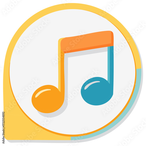 Colorful Music Note Icon Illustration Audio Musical Symbol Sign Vector Art