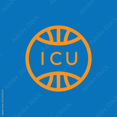 ICU Basketball Company logo. ICU Modern Sports logo design for entrepreneur and business. ICU Team Branding best icon.
