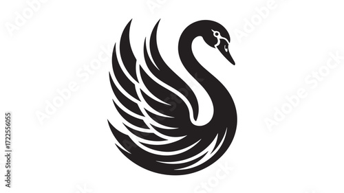 Vector art of black swan silhouette