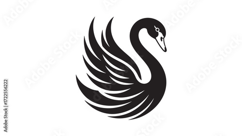 Vector art of black swan silhouette
