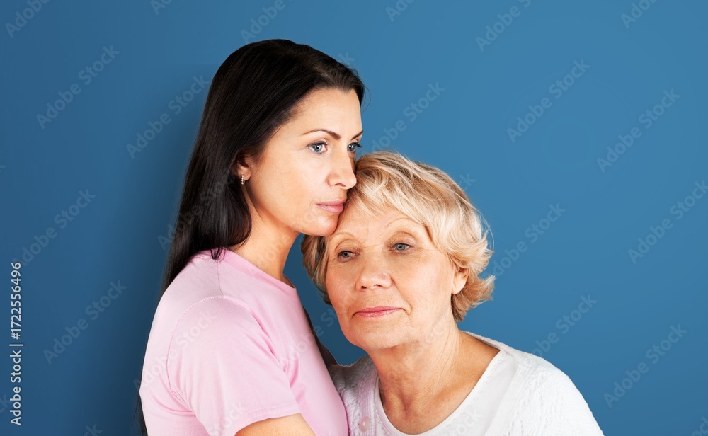 Obraz premium Image of happy mother and adult child posing