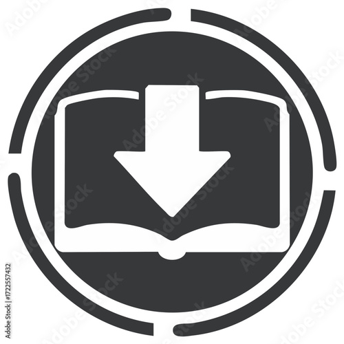 Open Book Download Icon Symbol Graphic Element