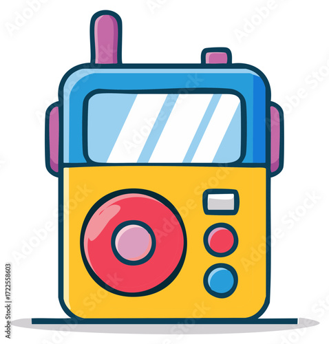 Cartoon Walkie Talkie Illustration Toy Radio Communication Device