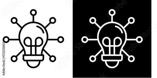 Idea Network  Icon Set White Style Collection