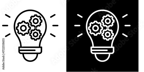 Lightbulb Innovation  Icon Set White Style Collection