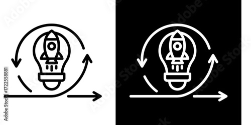 Innovation Sprint  Icon Set White Style Collection