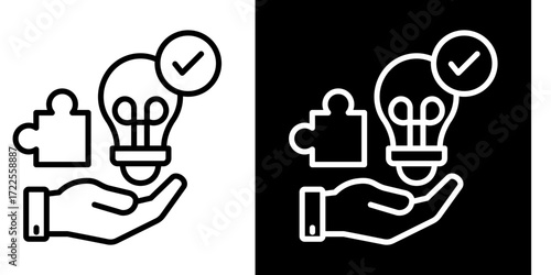 Problem Solving  Icon Set White Style Collection