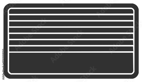 Dark Gray Blinds or Shutters Illustration with Horizontal Slats Closed View