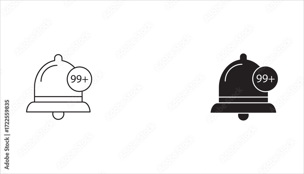 Obraz premium Notification bell icon set. Alarm symbol, Incoming message symbol, New notification, reminder. 