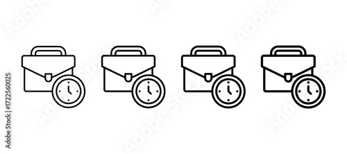 Working Hours Multiple Line Icon Element