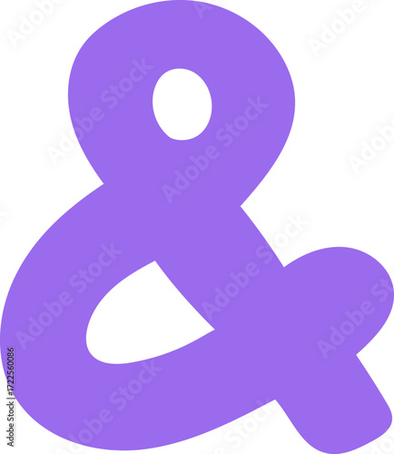 A large purple ampersand symbol on a white background