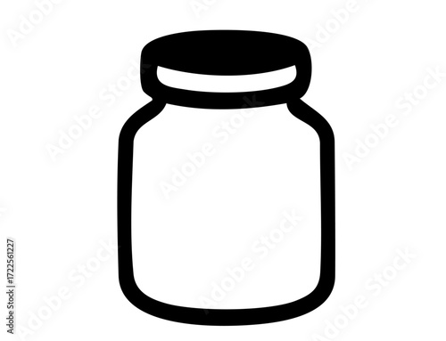 kitchen icon : jar, glass, isolated, bottle, empty, container, white, food, etc