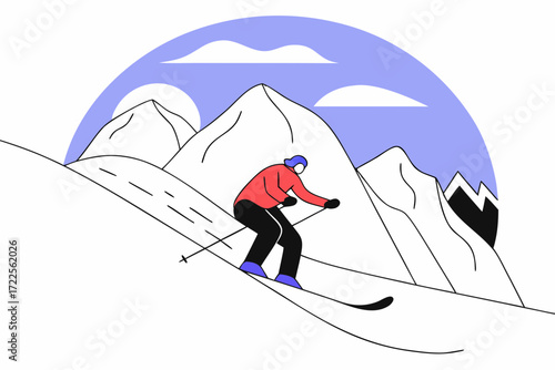 skier in the mountains