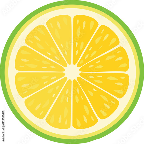 Vibrant slice of lemon with a refreshing citrus flavor