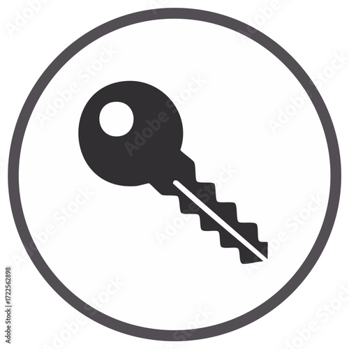 Key Icon Inside a Circle Graphic Element Simple Design