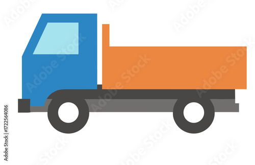 Flat Design Truck Transportation Vehicle Cargo Delivery Logistics Illustration