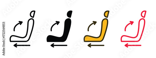 Car seat adjustment icon vector. comfort and customization in automotive design symbol. vector illustration.