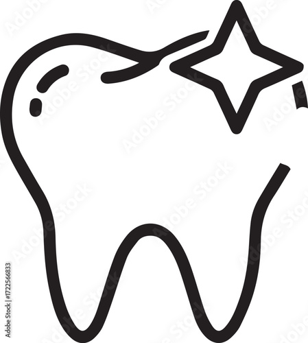Sparkling clean tooth promotes healthy smile, dental hygiene and fresh breath, perfect for dentist ads, oral health campaigns, originally a scalable vector graphic
