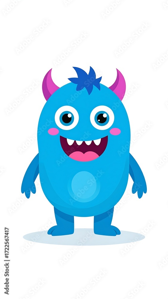 Fototapeta premium Cute blue monster cartoon