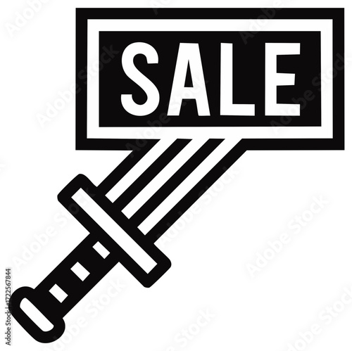 Retail Sale Announcement Featuring a Sword as a Design Element for Bold and Eye Catching Promotions