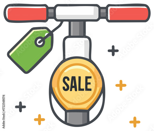 Scooter with Sale Tag Concept Vector Illustration