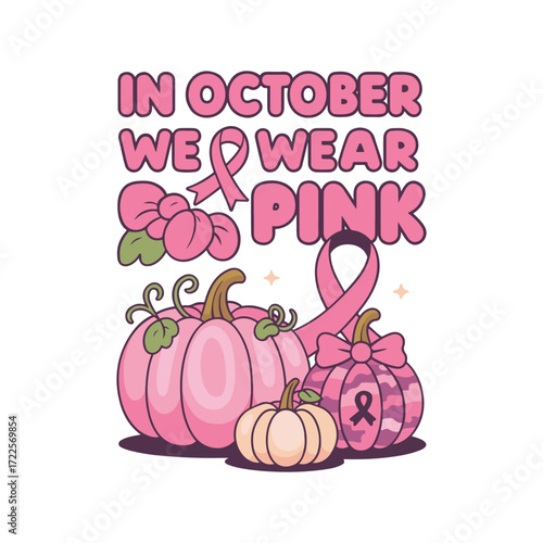 Pink October Pumpkin Breast Cancer