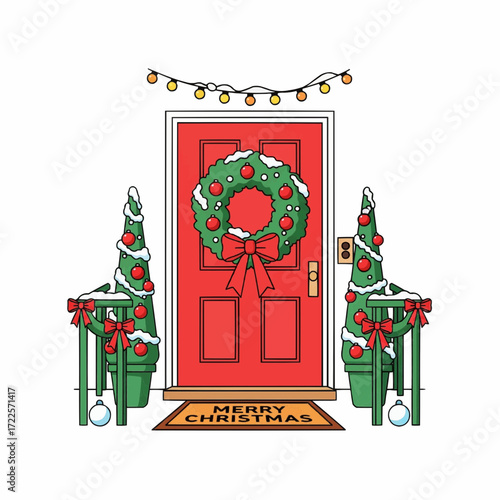 door and porch decoration for Christmas
