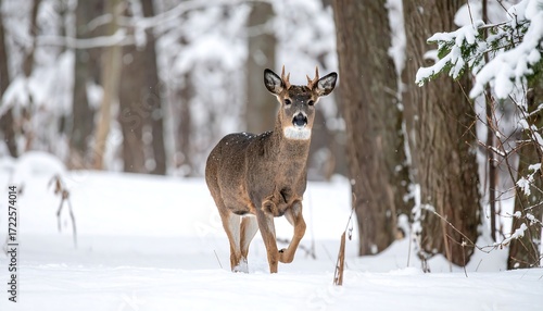 Wallpaper Mural Deer in snowy forest Torontodigital.ca