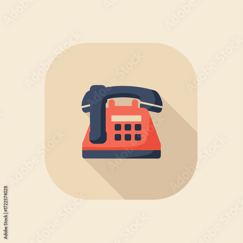 retro phone flat icon