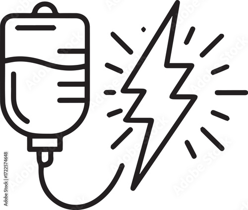 Boost your energy with revitalizing IV therapy treatment, feel refreshed and recharged, ideal for health and wellness campaigns, original vector art!