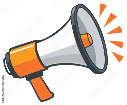 Loudspeaker megaphone cartoon drawing shouts announcement broadcasting marketing communication attention icon symbol.