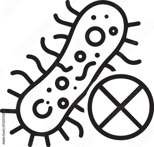 Stop the Spread with this Germs Icon, Antimicrobial Protection for Healthcare, Promoting Hygiene, and Cleanliness, Preventing Infections, Vector Origin