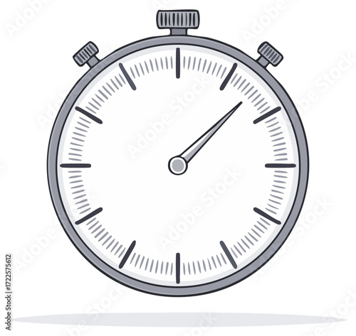 Isolated Hand Drawn Stopwatch Icon Illustration for Time Management and Precision Measurement