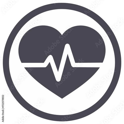 Heart Rhythm Symbol Circled Shape Healthcare Sign Medicine Icons