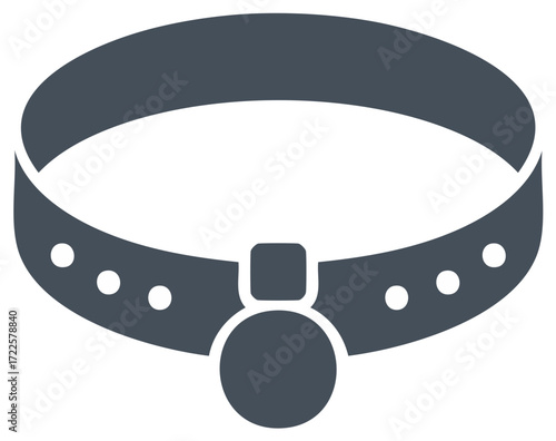 Simple Icon of a Dog Collar with Tag