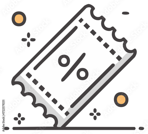 Discount Coupon Icon Featuring Percent Sign Promotion Ticket Sale Graphic Illustration