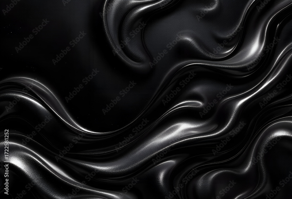 Obraz premium Luxury Black Liquid Flow Texture – Elegant Abstract Dark Fluid Background