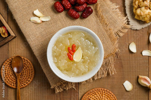 Tremella Lily Sweet Soup Poster Background