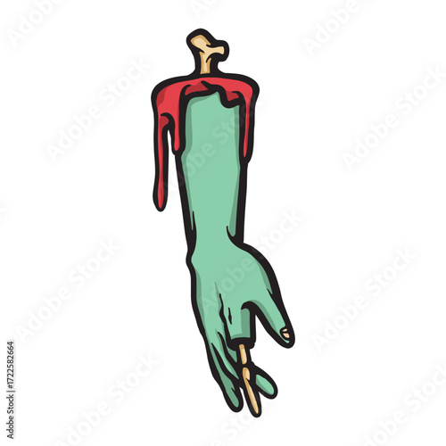 Zombie hand Cartoon Vector Illustration