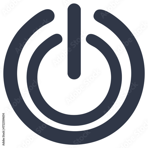 Power button icon design. Modern and minimal power symbol on white background.