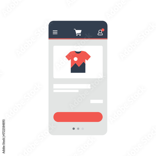 Online shopping app interface design for fashion apparel e commerce vector