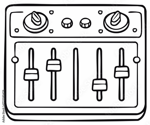 Audio Mixing Console Illustration
