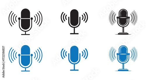 Microphone Icon Collection in Minimal and Retro Style