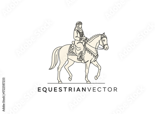 horse - equestrian logo monoline concept 