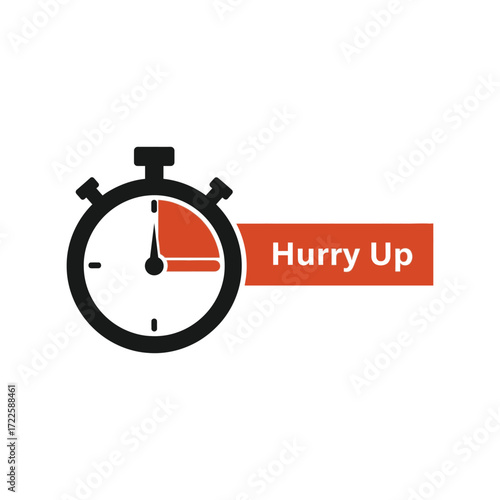 Urgency stopwatch time pressure hurry up sale deadline countdown graphic vector