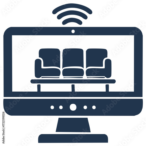 Television Screen Showing Seats with WiFi Connection Concept