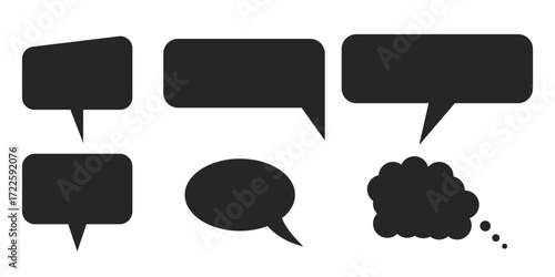 dialogue box silhouette vector set	

