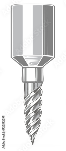 Precision Industrial End Mill Cutter Tool Vector Illustration