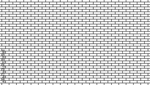 White brick blank home wall texture copy for space panorama white tiles,  black ceramic tiles wallpaper. white brick wall used for background.