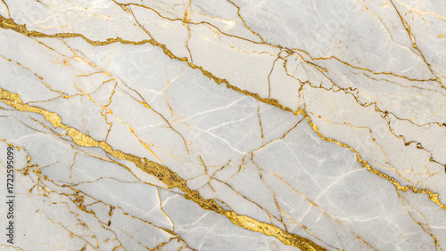Elegant Gray Marble Texture with Bold Gold Veining